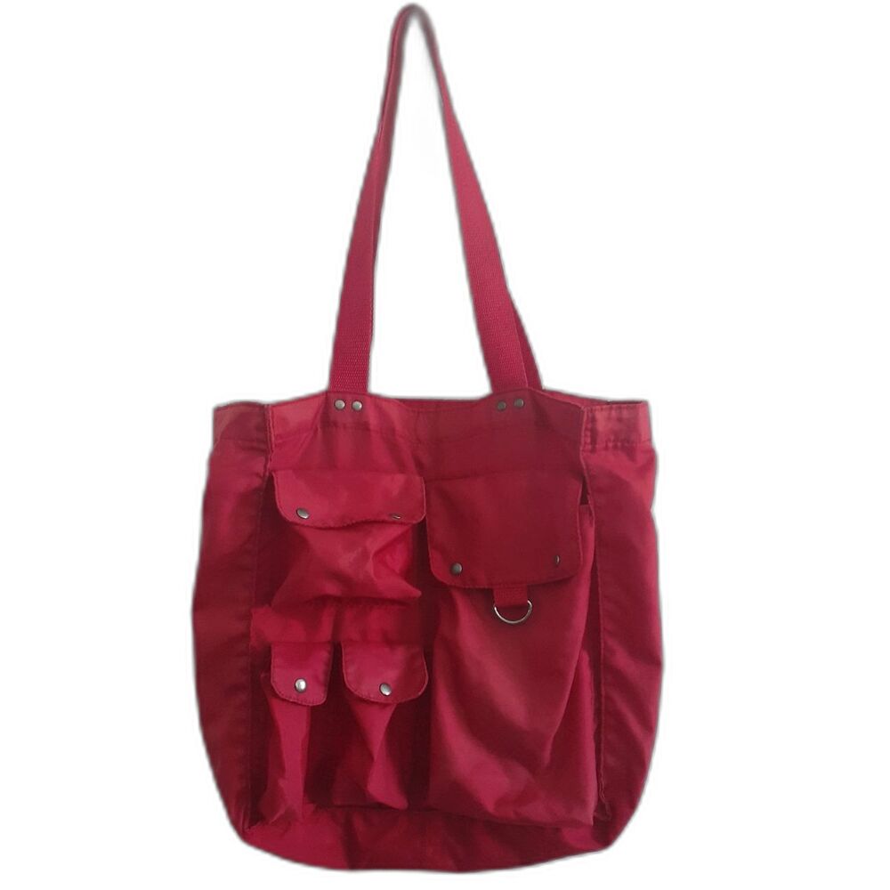 Divided by H&M 100% Nylon Pockets Red Tote Bag